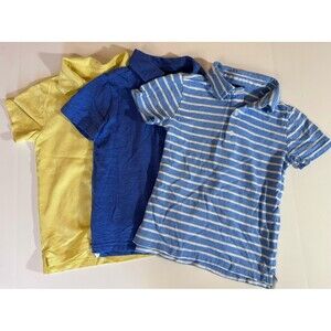 Lot Bundle Of 3 Boys Kids Janie And Jack Polo Shirts Size 5 Yellow Blue Stripes